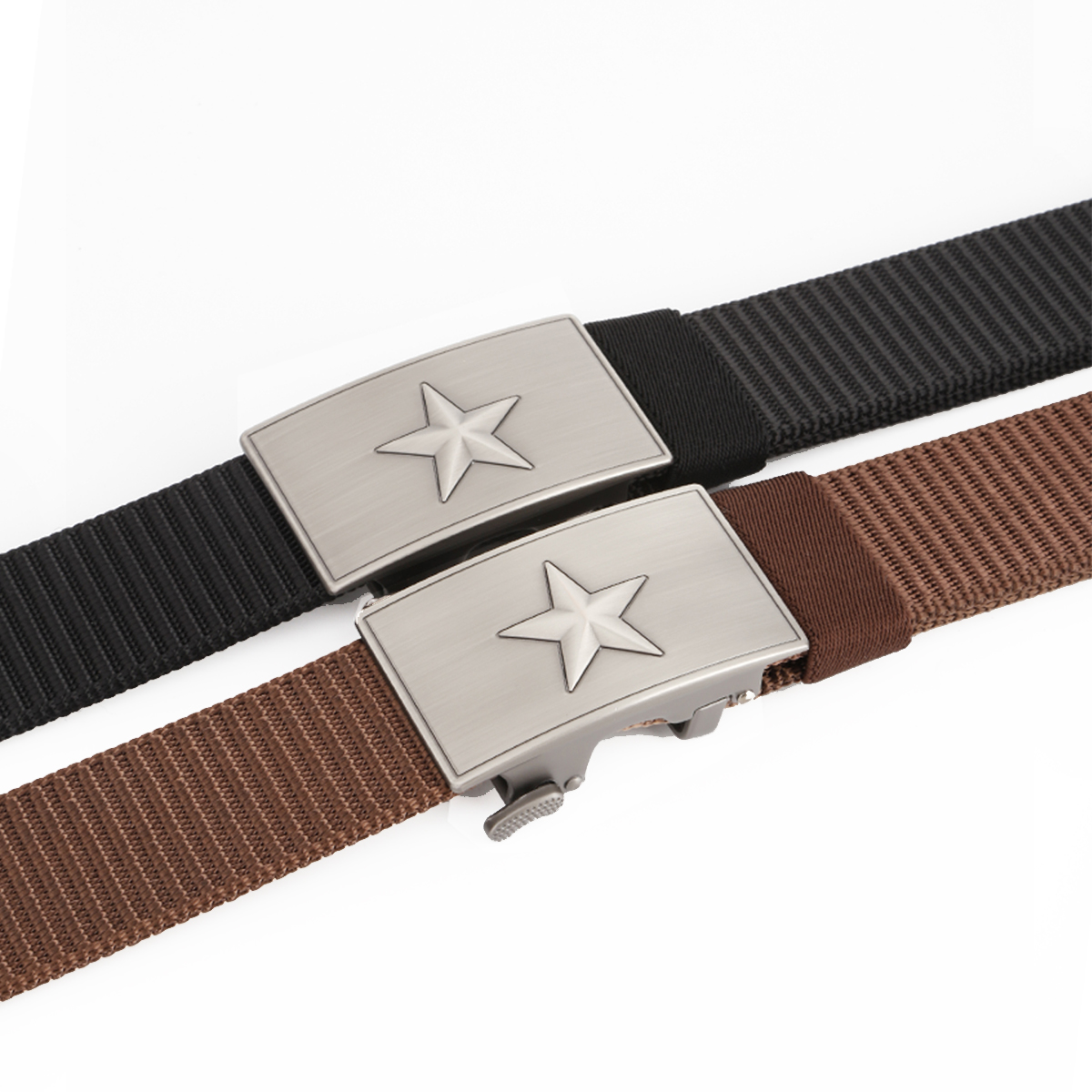 Men's Belt Star  Automatic buckle tank belt canvas  fabric belt 3.4cm